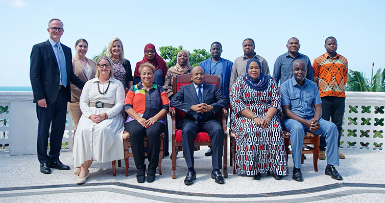 Zanzibar President Dr Hussein Ali Mwinyi with AARP & HelpAge Tanzania